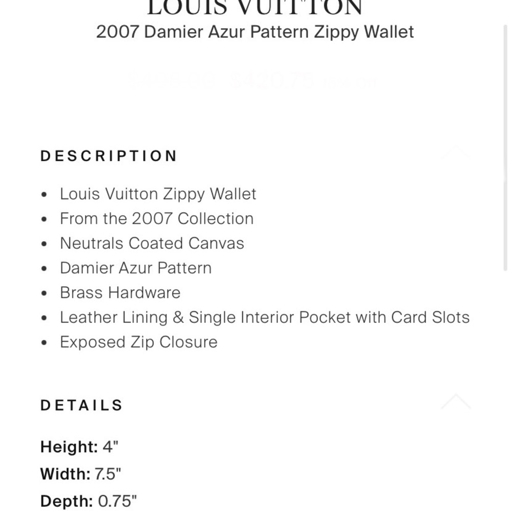 Louis Vuitton | 2007 Damier Azur Pattern Zippy Wallet - Picture 13 of 13